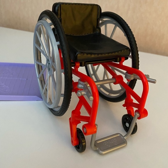 Barbie Doll Red + Green Wheelchair and Purple Ramp For 11” Dolls- See Pi… - Picture 7 of 15